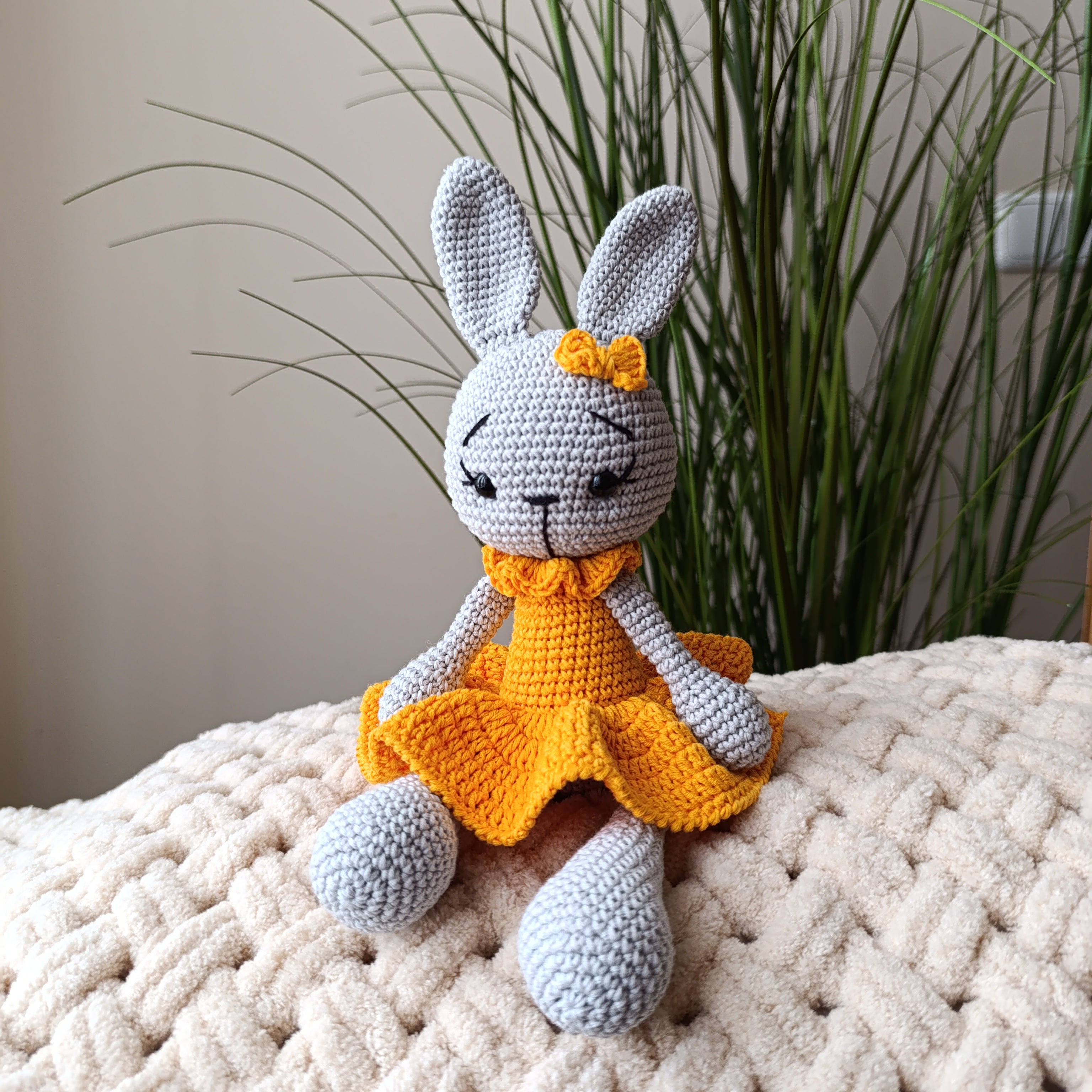 Žaisliukas zuikutis iš 100% natūralios medvilnės